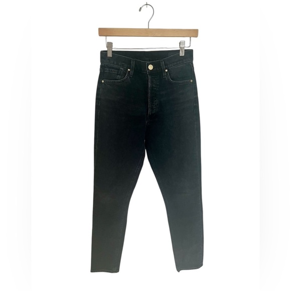 Goldsign Black The High Rise Slim Jeans in Color: Used Black Size 25 - Picture 3 of 10